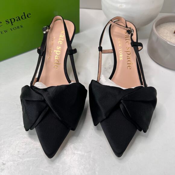 Kate Spade NY Marseille Slingback Pumps Pointed Toe Black Women 7B Tried On - Picture 5 of 11